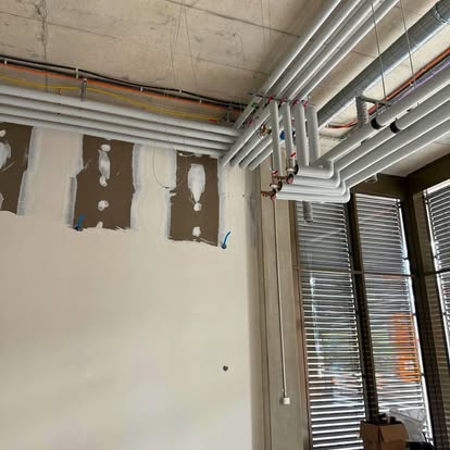 Réseau cuivre + gaines — Chantier commercial